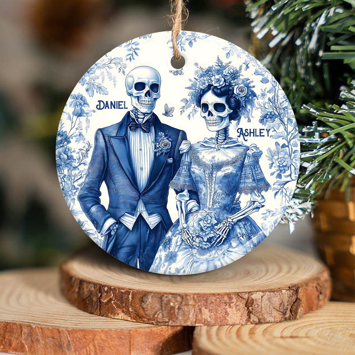 Until Death Do Us Part - Personalized Couple Ceramic Circle Ornament