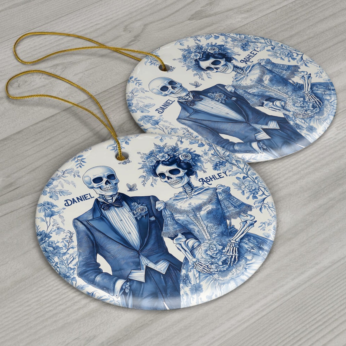 Until Death Do Us Part - Personalized Couple Ceramic Circle Ornament