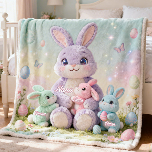 Easter Nana Bunny - Personalized Grandma Blanket