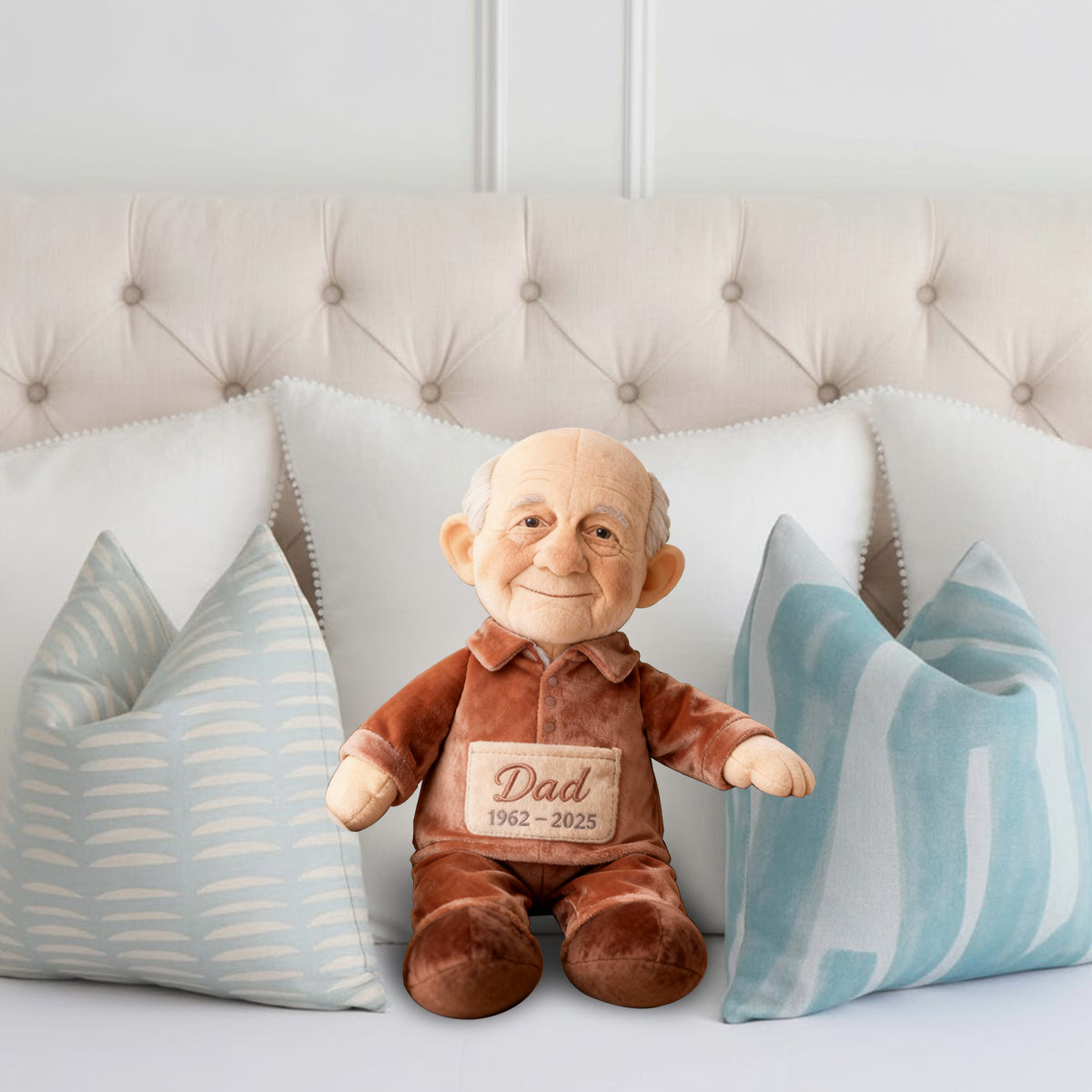 In Loving Memory - Personalized Memorial Fur Pillow & Plush Ornament & Plaque Gift Set