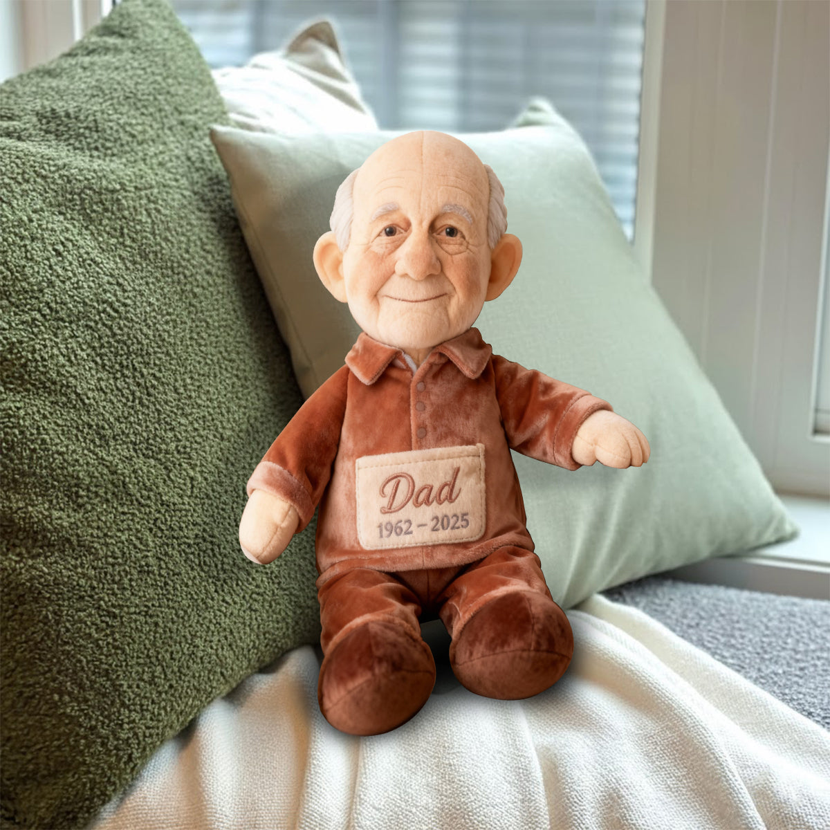Custom Memorial Black Grandma Faux Fur Shaped Pillow - Personalized Funeral Keepsake Stuffed Figure, Remembrance Sympathy Gift for Loss of Grandmother
