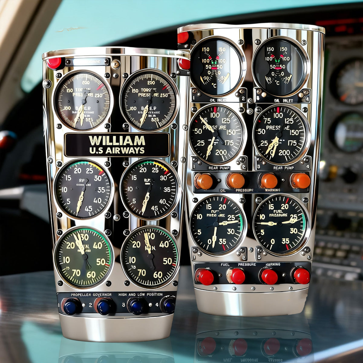 Aviation Control Panel - Personalized Aviation Tumbler