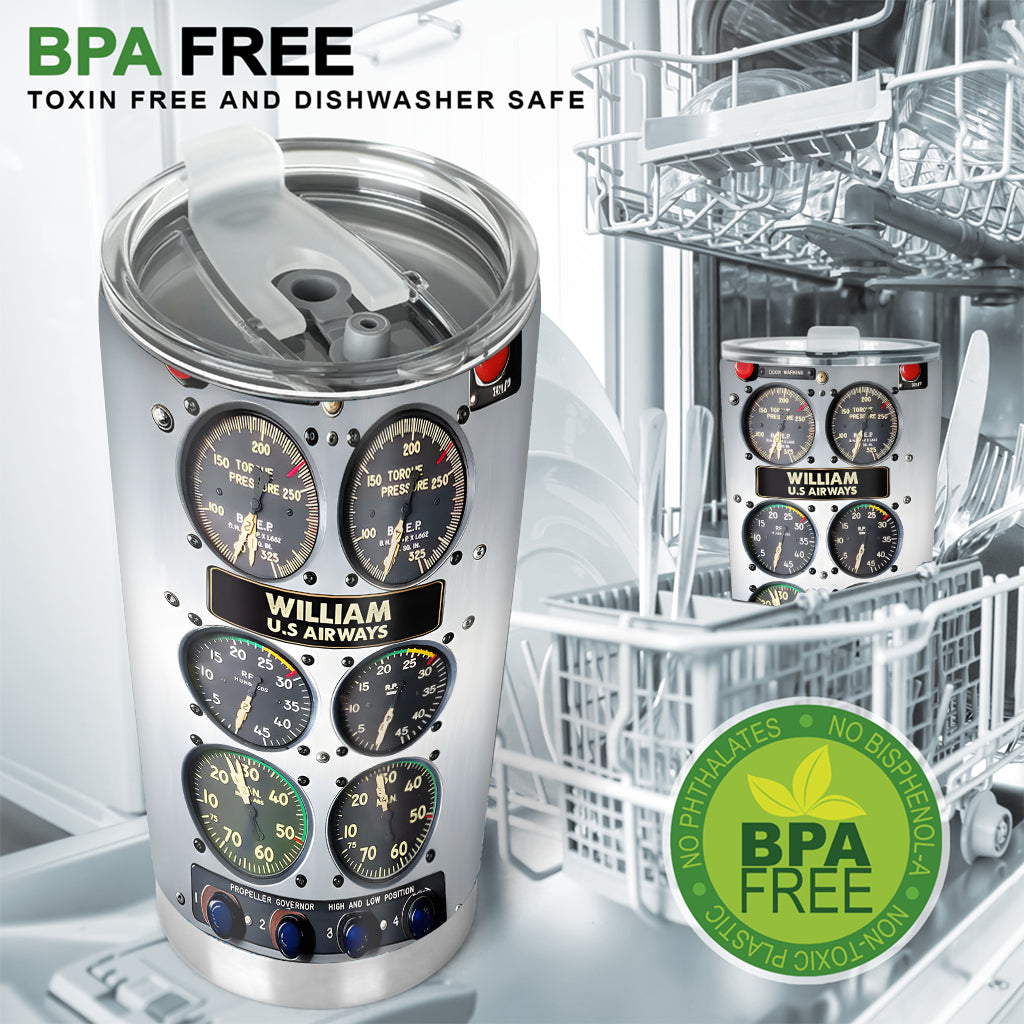 Aviation Control Panel - Personalized Aviation Tumbler