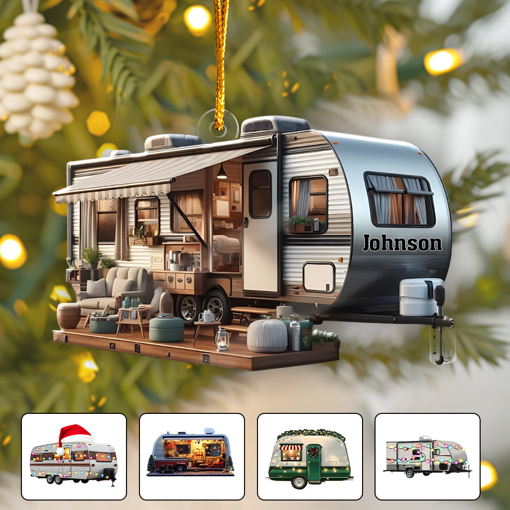 Personalized Travel Trailer Camping - Personalized Camping Ornament