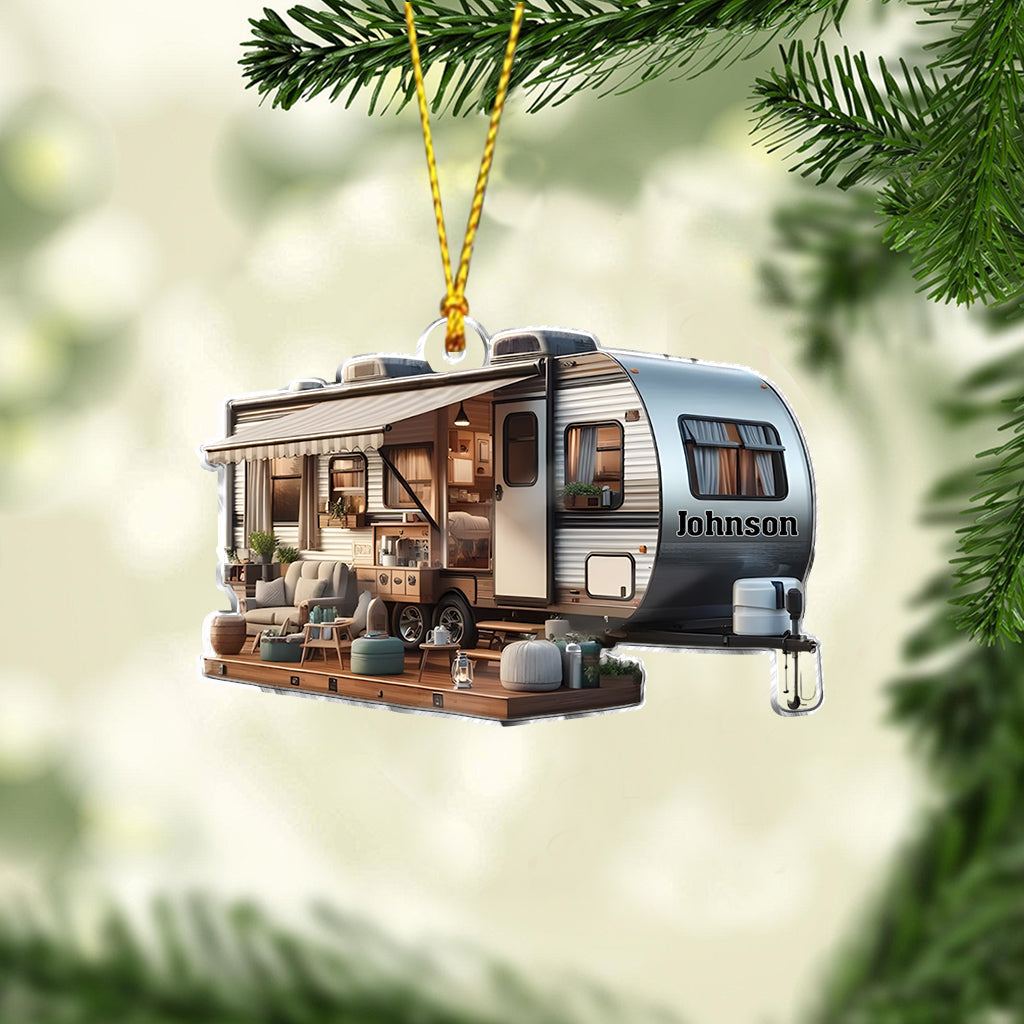 Personalized Travel Trailer Camping - Personalized Camping Ornament