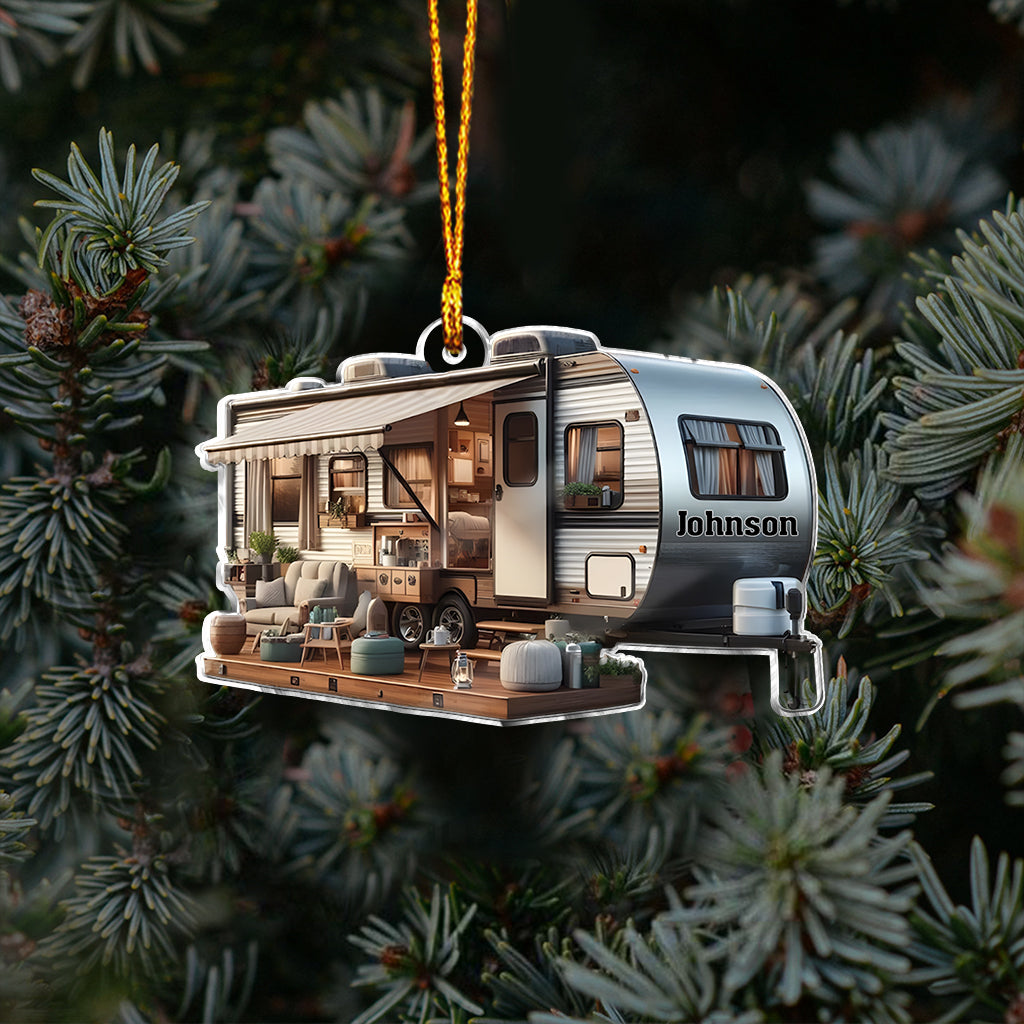 Personalized Travel Trailer Camping - Personalized Camping Ornament