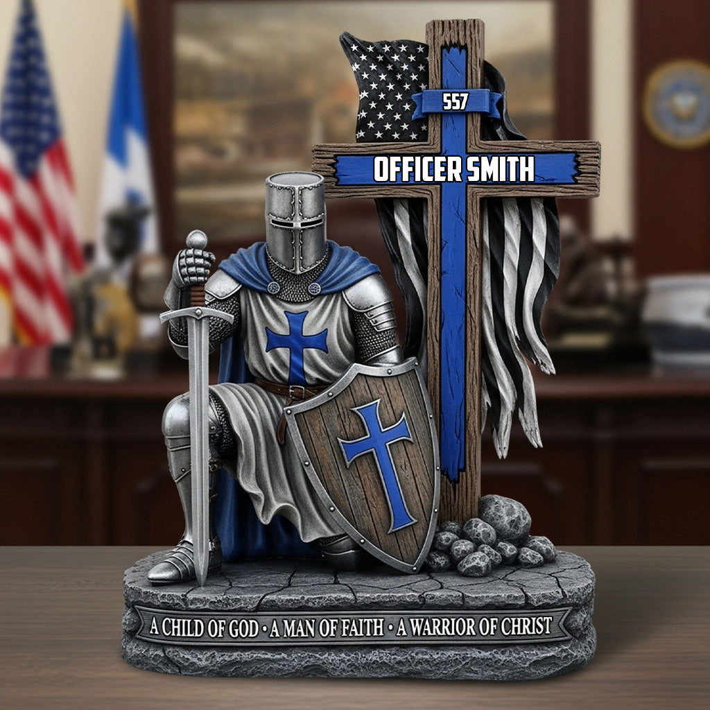 Man Of God - Personalized Police Officer Custom Shaped Acrylic Plaque