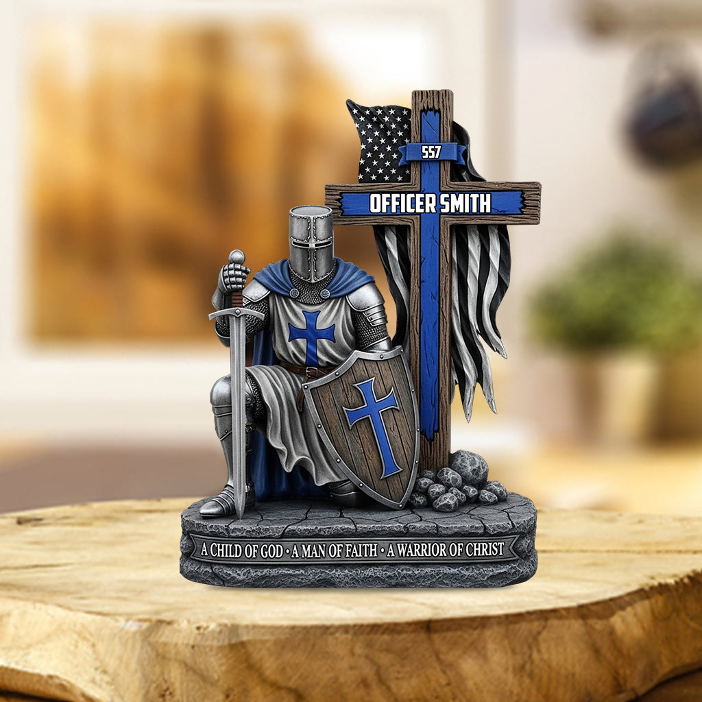 Man Of God - Personalized Police Officer Custom Shaped Acrylic Plaque