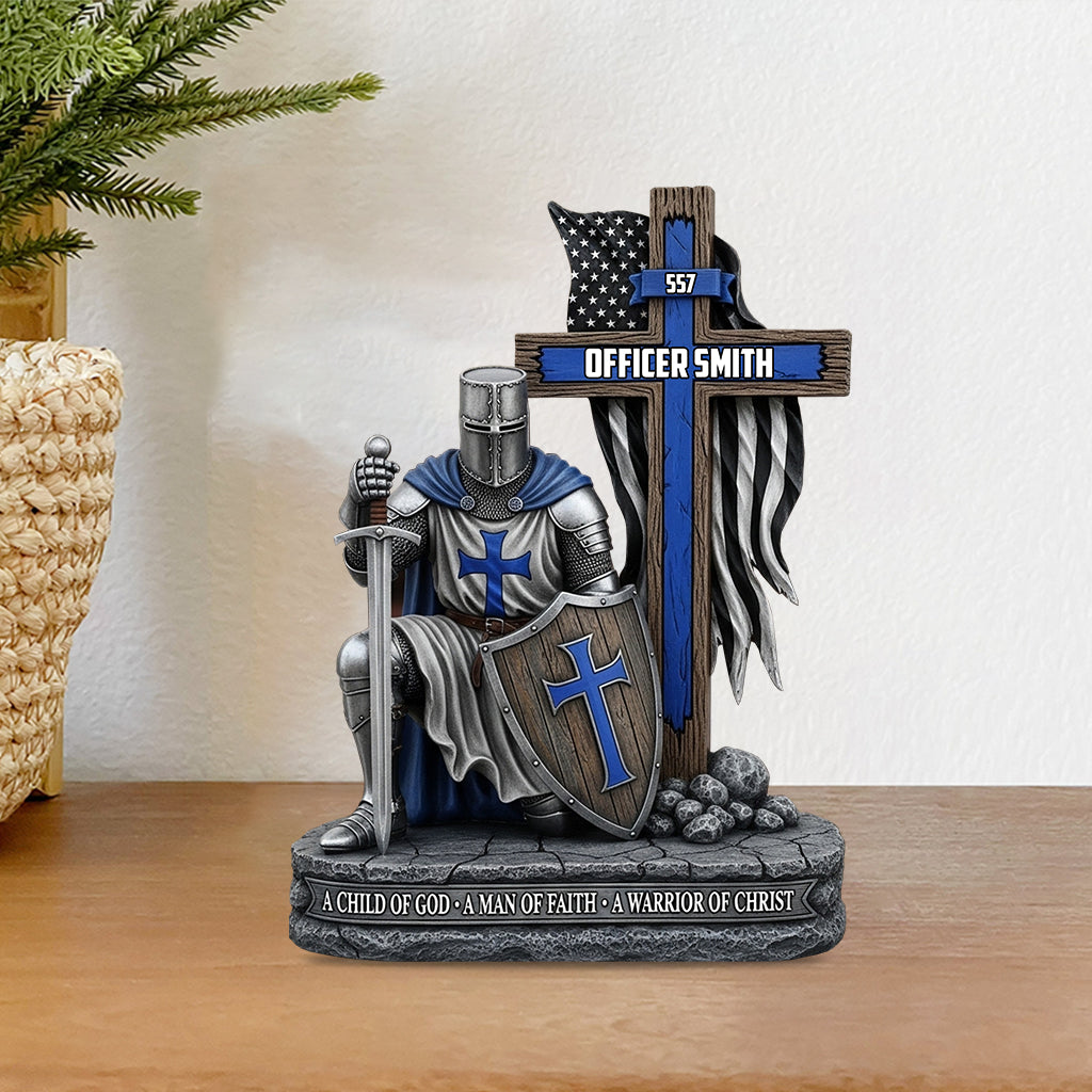 Man Of God - Personalized Police Officer Custom Shaped Acrylic Plaque