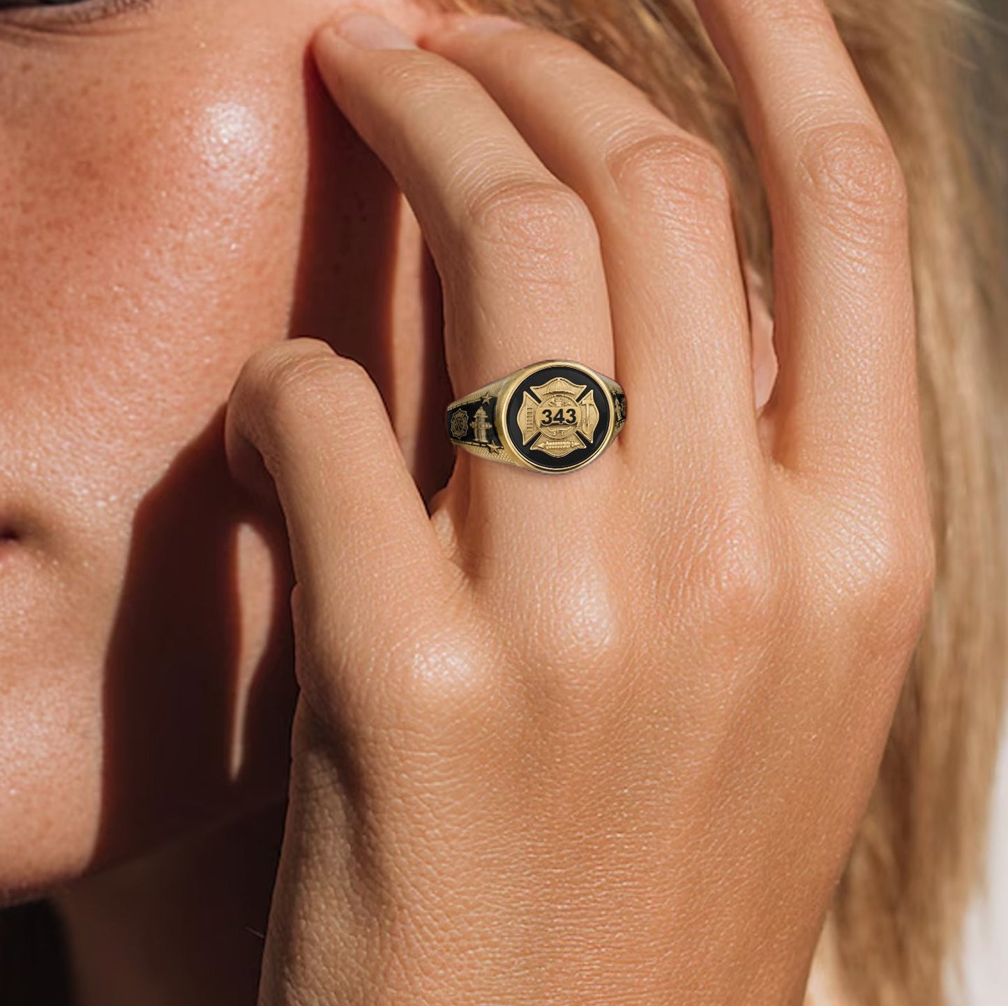 Strong One - Personalized Firefighter Signet Ring