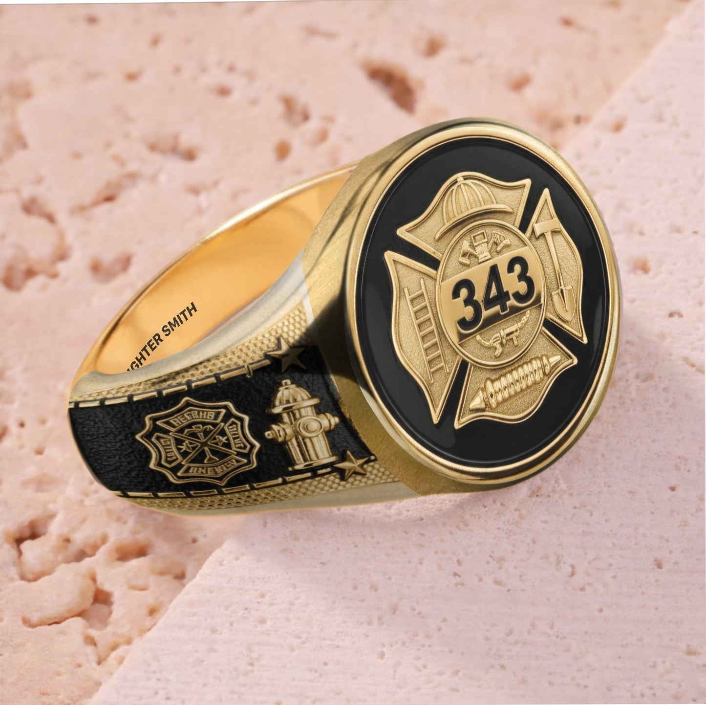 Strong One - Personalized Firefighter Signet Ring