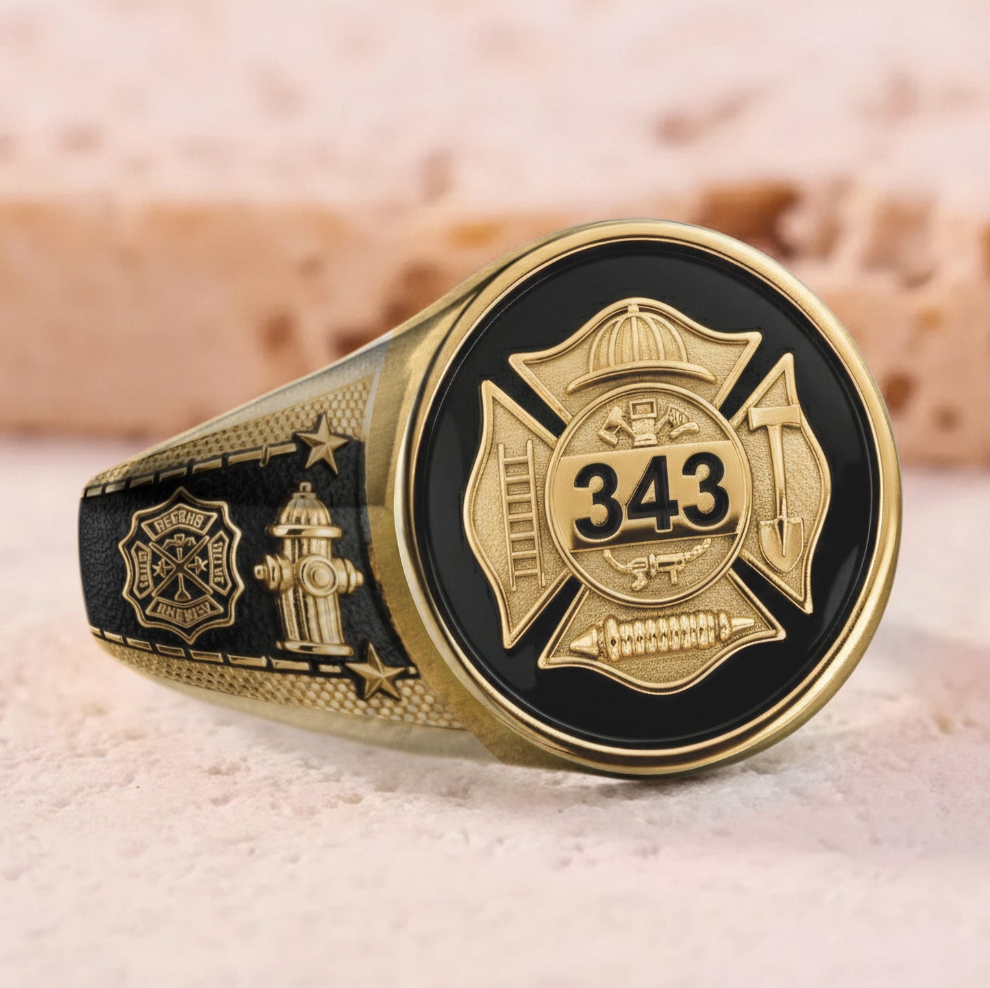 Strong One - Personalized Firefighter Signet Ring
