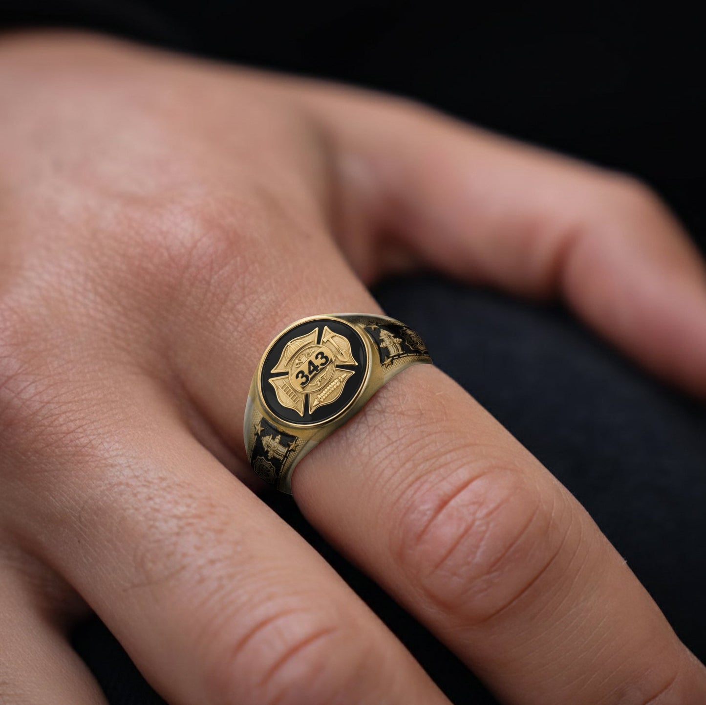 Strong One - Personalized Firefighter Signet Ring