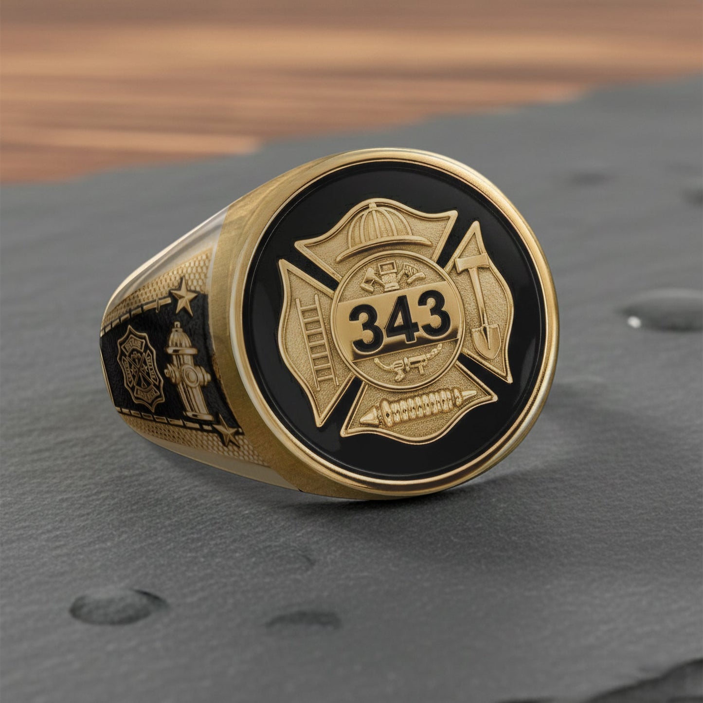 Strong One - Personalized Firefighter Signet Ring