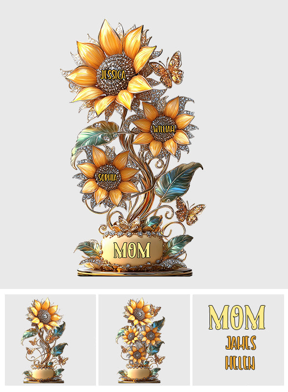 My Sunflower Garden Gift For Mom, Grandma - Personalized Mother Custom Shaped Acrylic Plaque