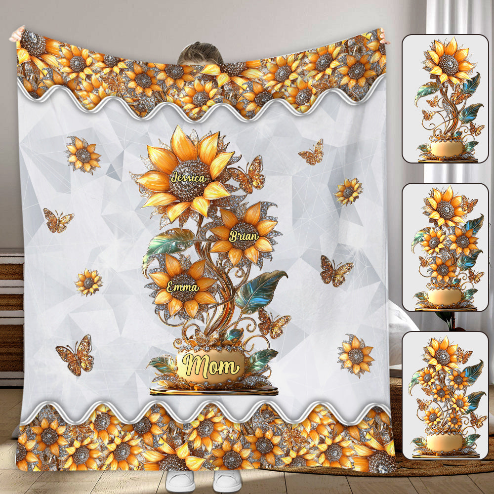 My Sunflower Garden Gift For Mom, Grandma - Personalized Mother Blanket