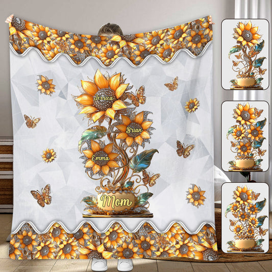 My Sunflower Garden Gift For Mom, Grandma - Personalized Mother Blanket