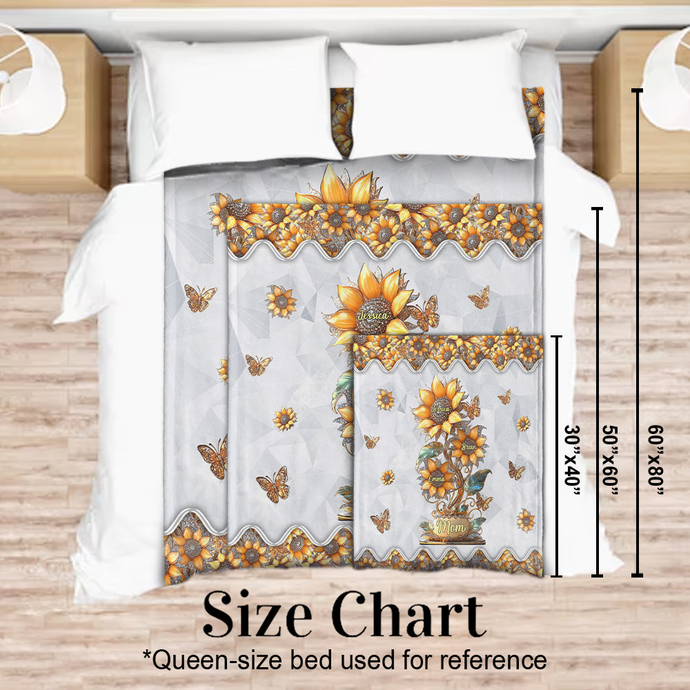 My Sunflower Garden Gift For Mom, Grandma - Personalized Mother Blanket