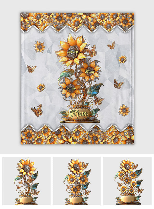 My Sunflower Garden Gift For Mom, Grandma - Personalized Mother Blanket