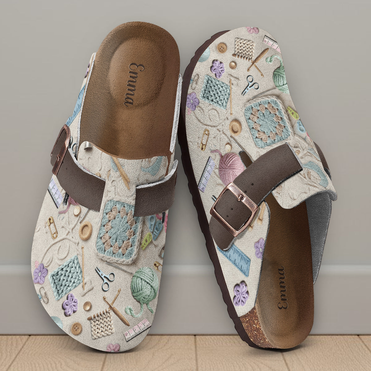 Crocheting Makes Me Happy - Personalized Crocheting Clogs With Arch Support