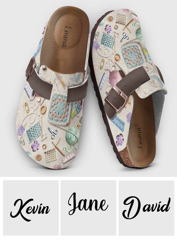 Crocheting Makes Me Happy - Personalized Crocheting Clogs With Arch Support