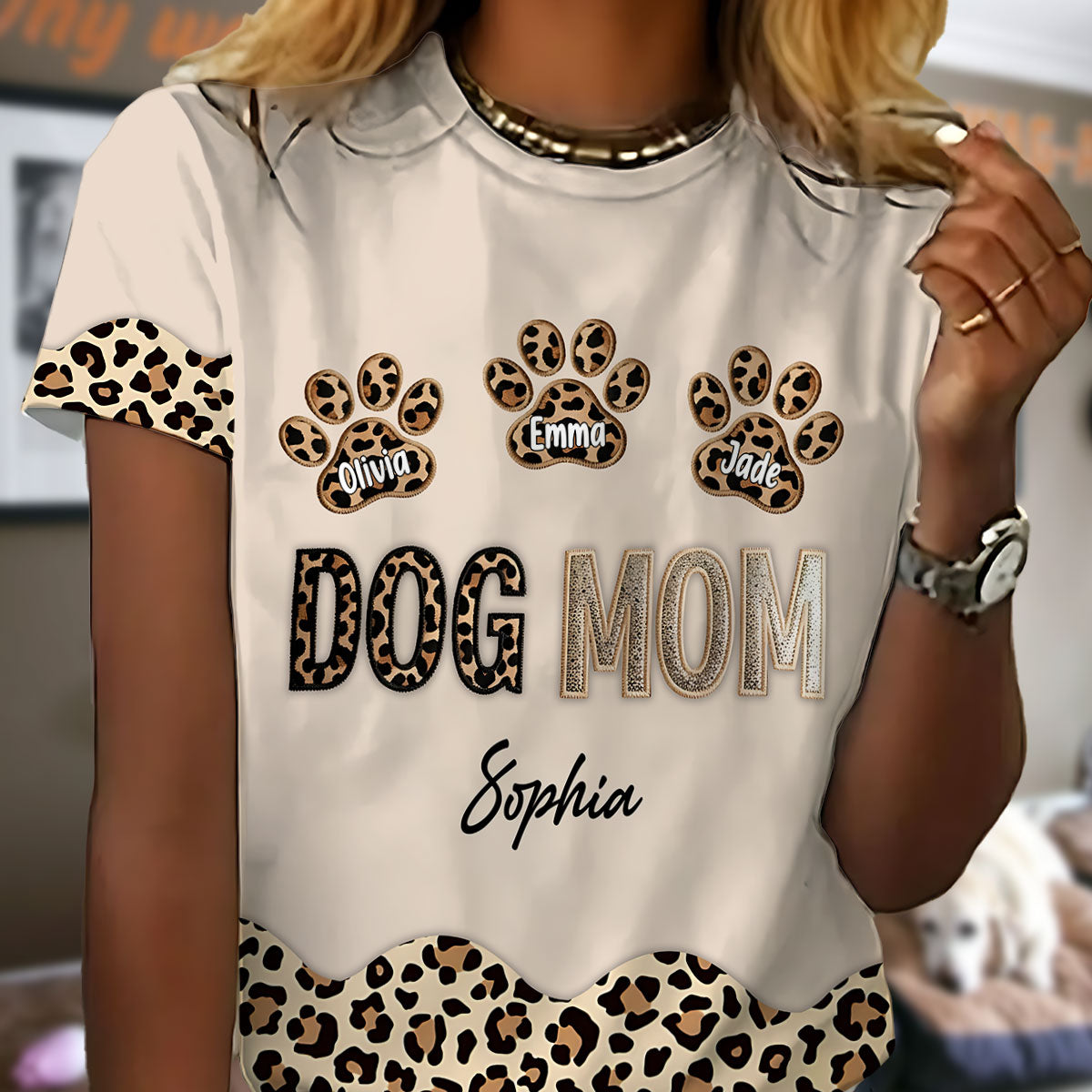 Dog Mom - Personalized Dog All Over Shirt