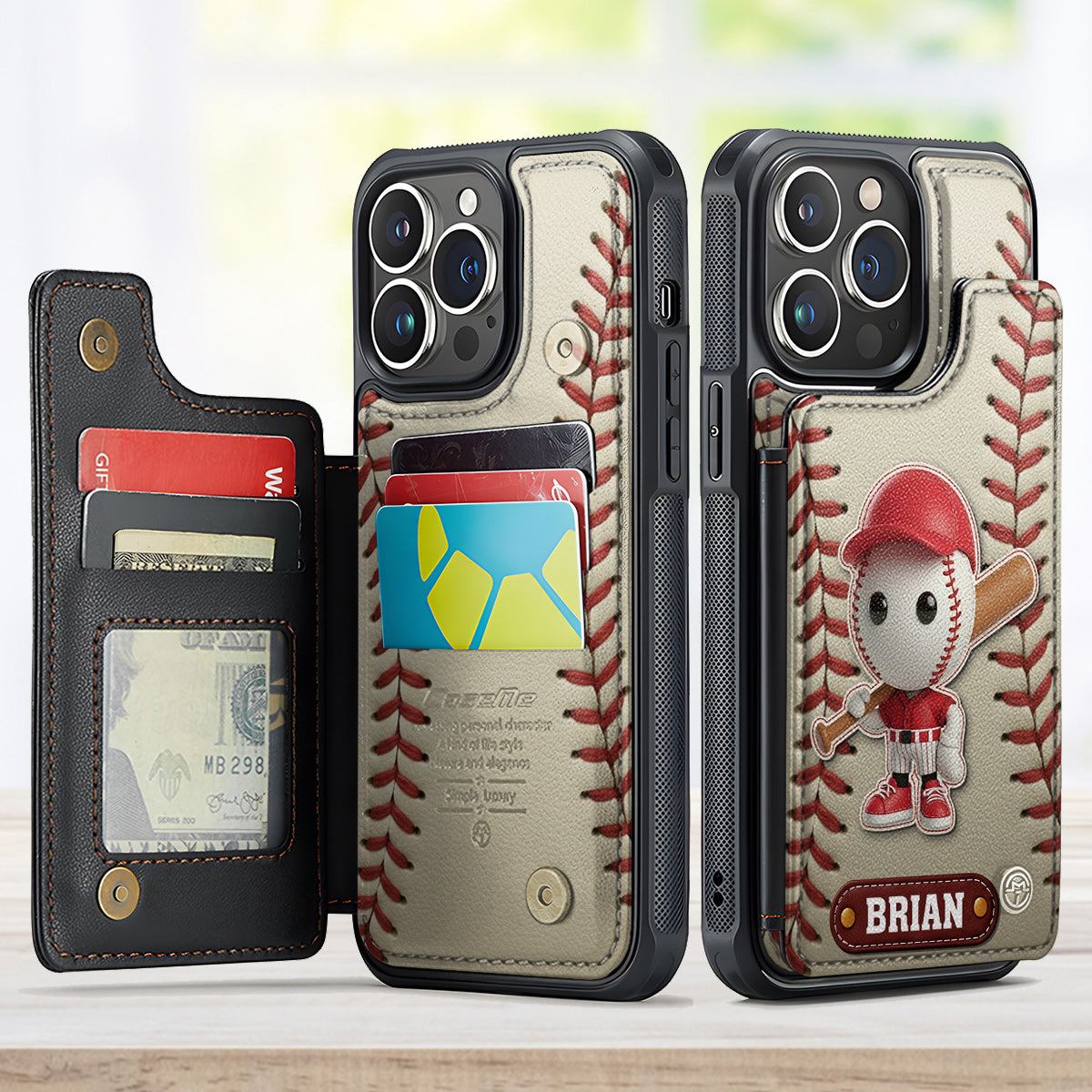 Love Baseball - Personalized Baseball Fully Printed Wallet Phone Case