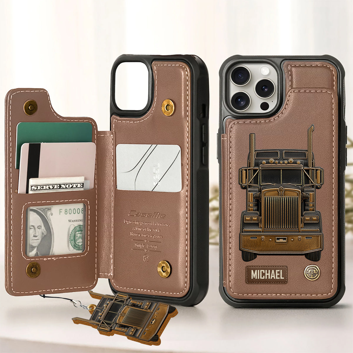 Truck Driver - Personalized Trucker Wallet Phone Case