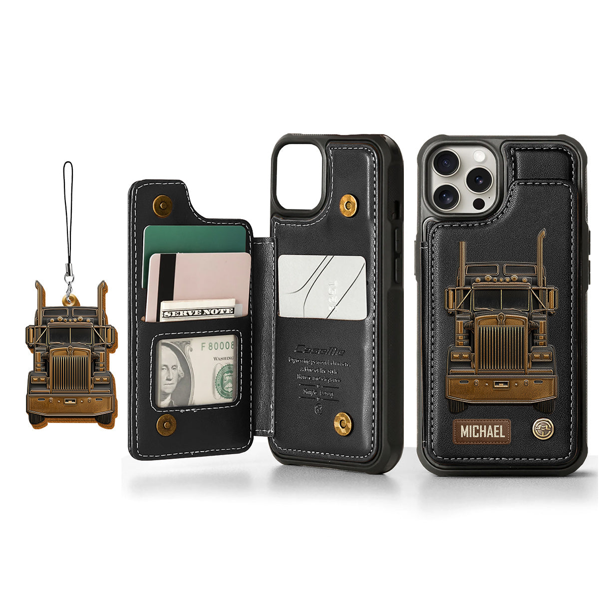 Truck Driver - Personalized Trucker Wallet Phone Case