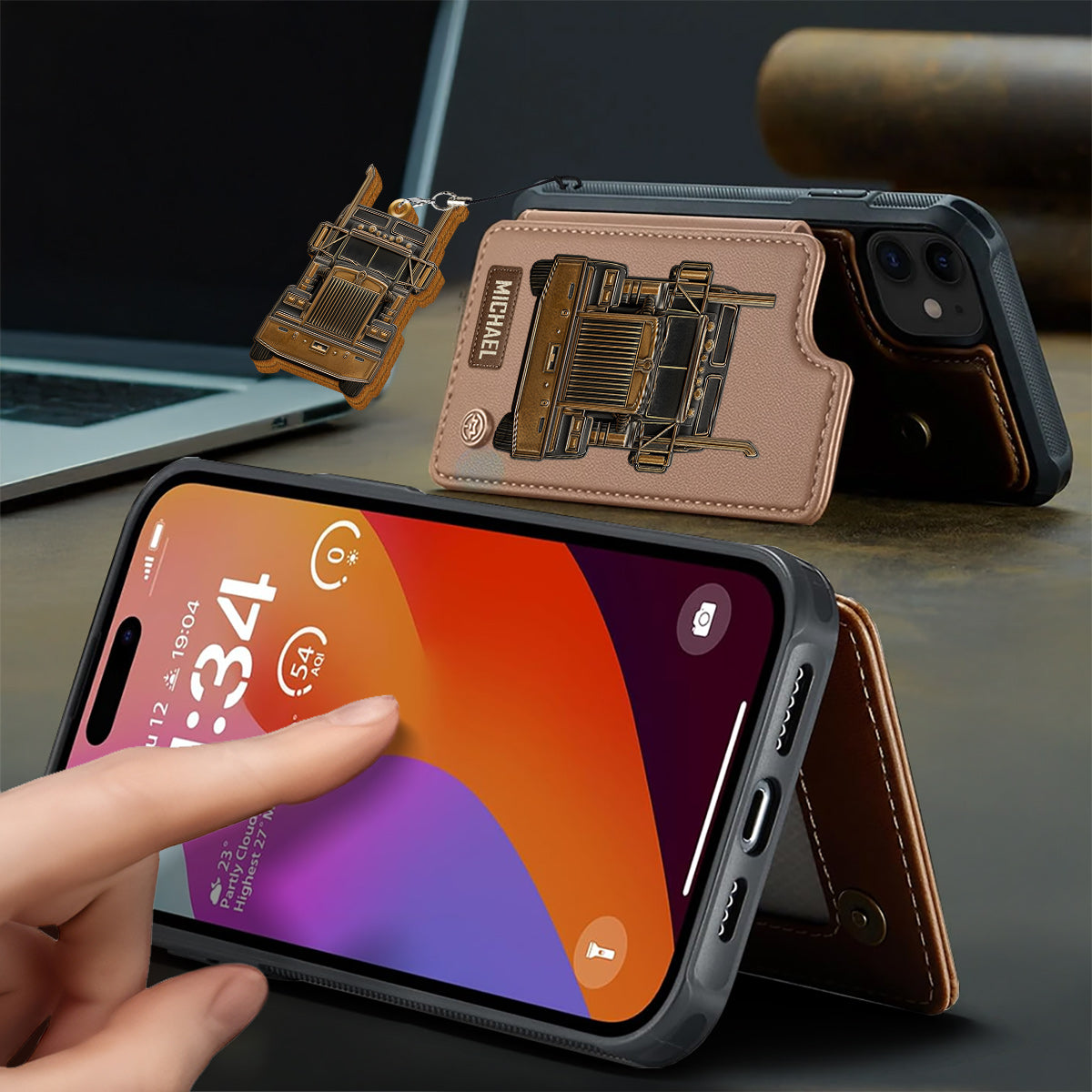 Truck Driver - Personalized Trucker Wallet Phone Case