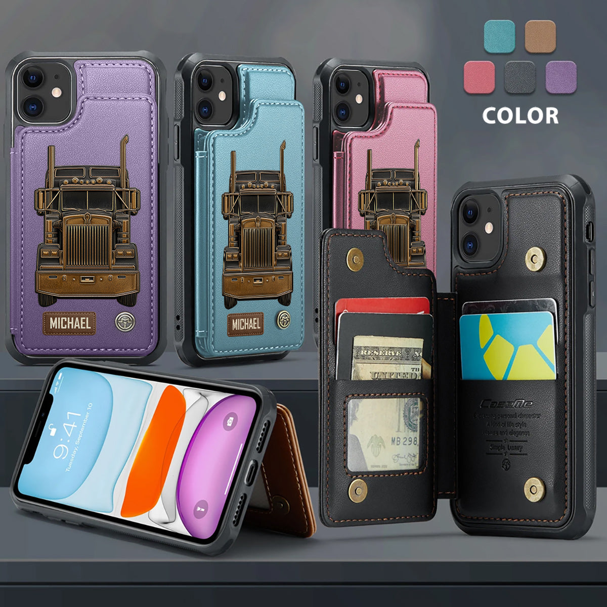 Truck Driver - Personalized Trucker Wallet Phone Case