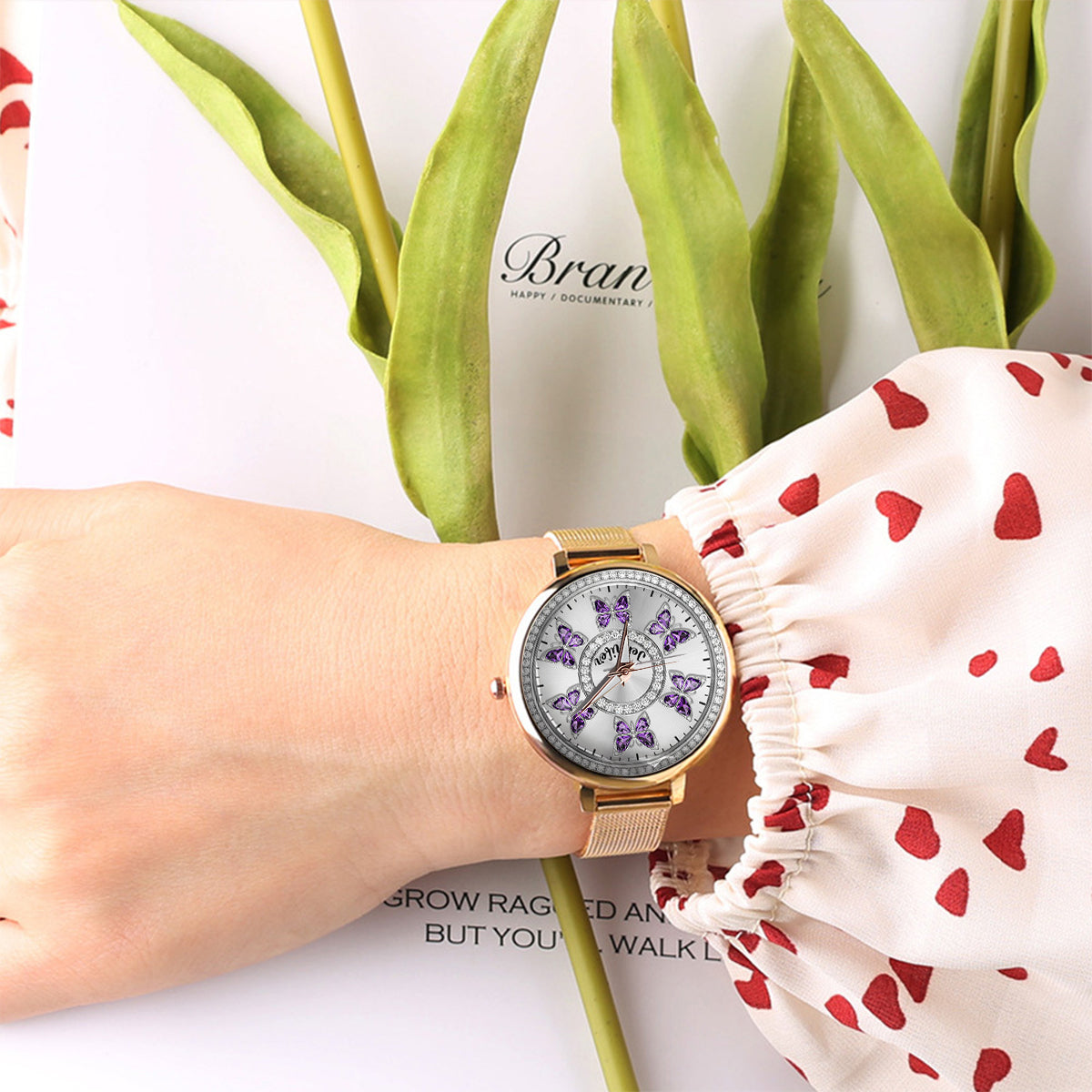 Love Butterflies - Personalized Butterfly Women Hand Watch