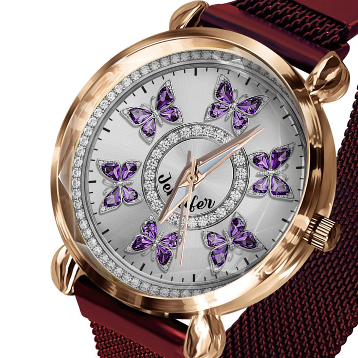 Love Butterflies - Personalized Butterfly Women Hand Watch