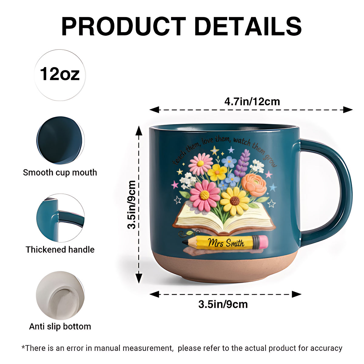 Teacher Gifts Boho Kraft - Personalized Teacher Printed Pottery Mug