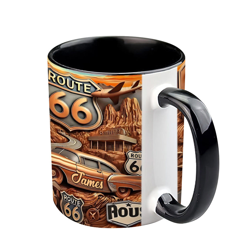 Vintage Route 66 - Personalized Muscle Car Accent Mug