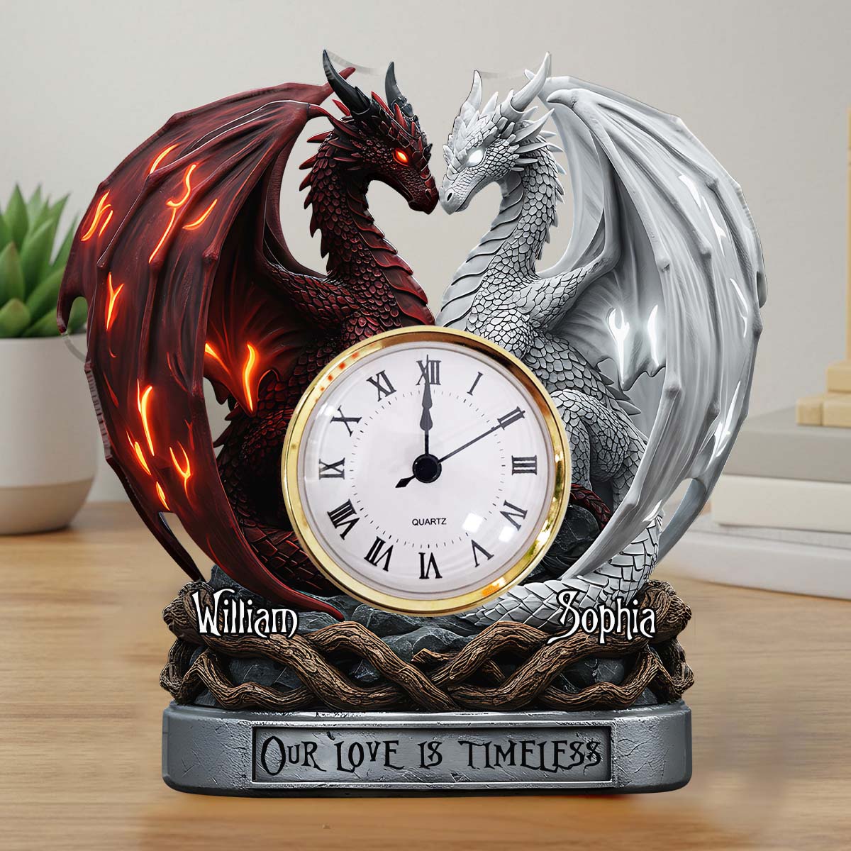 Our Love Is Timeless - Personalized Couple Acrylic Clock Plaque