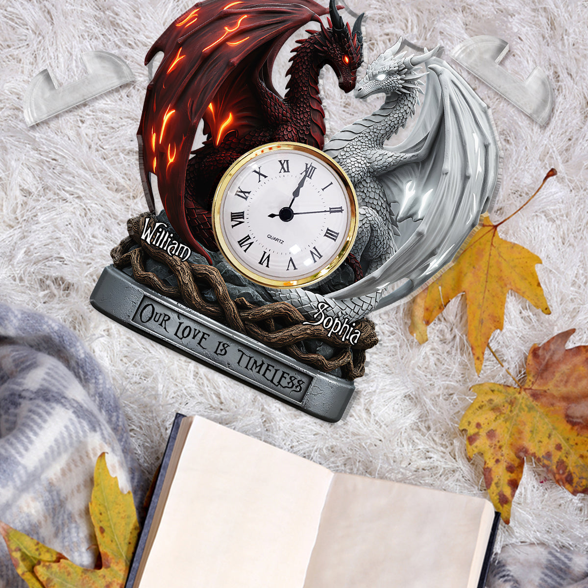 Our Love Is Timeless - Personalized Couple Acrylic Clock Plaque