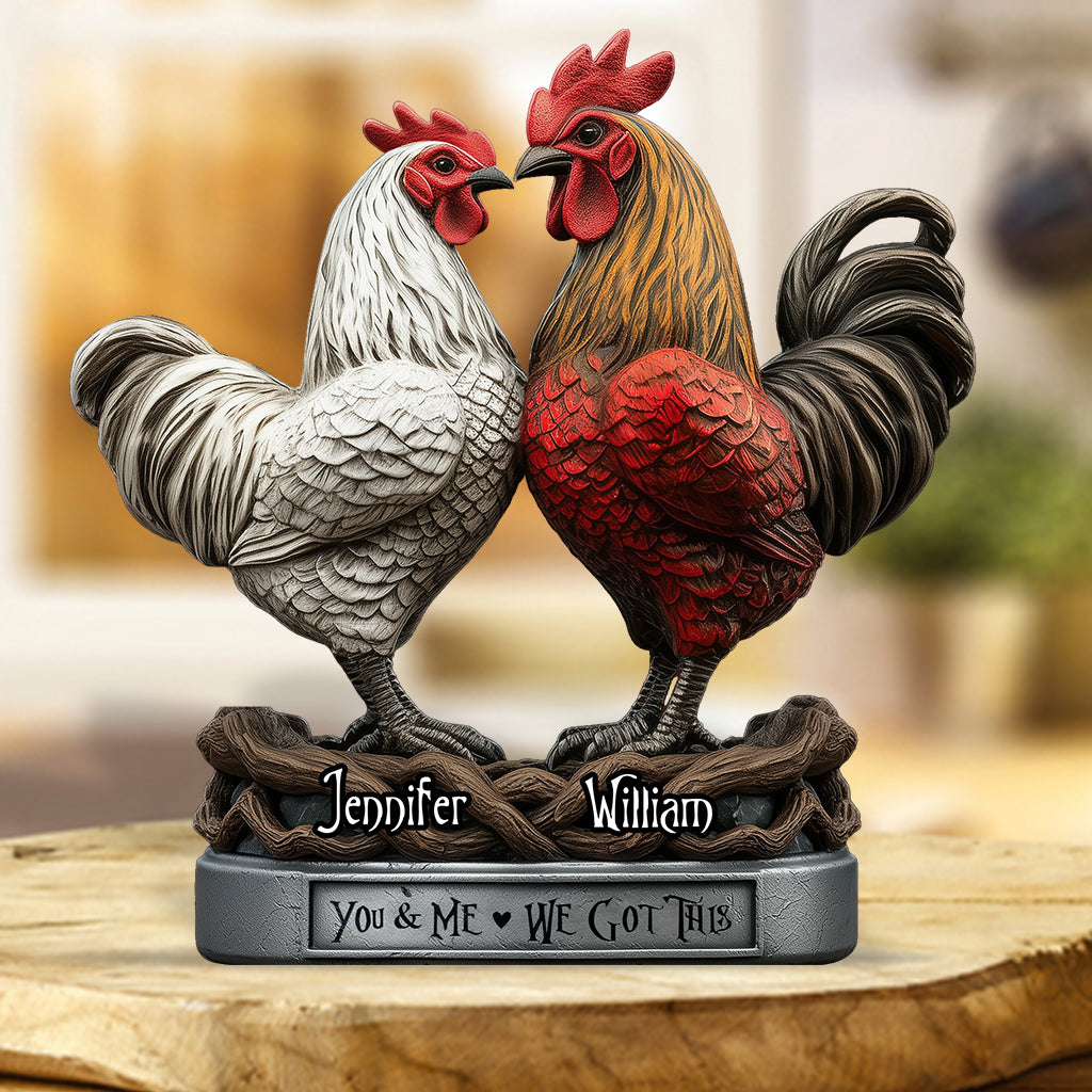 You & Me - Personalized Chicken Custom Shaped Acrylic Plaque