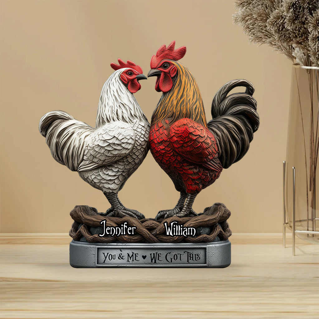 You & Me - Personalized Chicken Custom Shaped Acrylic Plaque