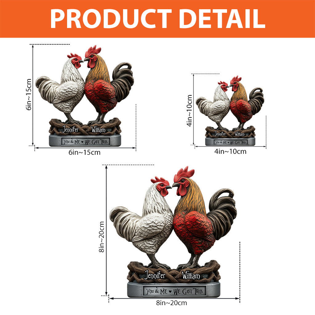 You & Me - Personalized Chicken Custom Shaped Acrylic Plaque