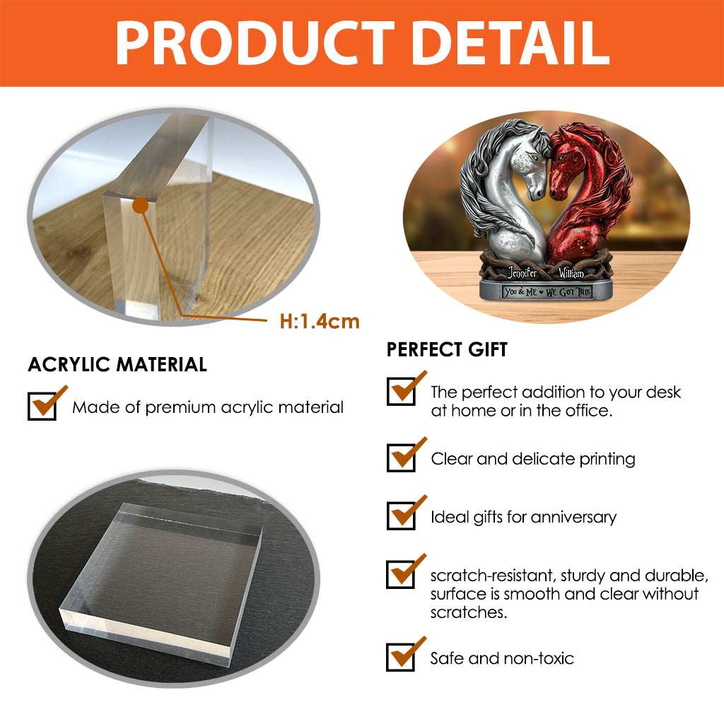 You & Me - Personalized Horse Custom Shaped Acrylic Plaque