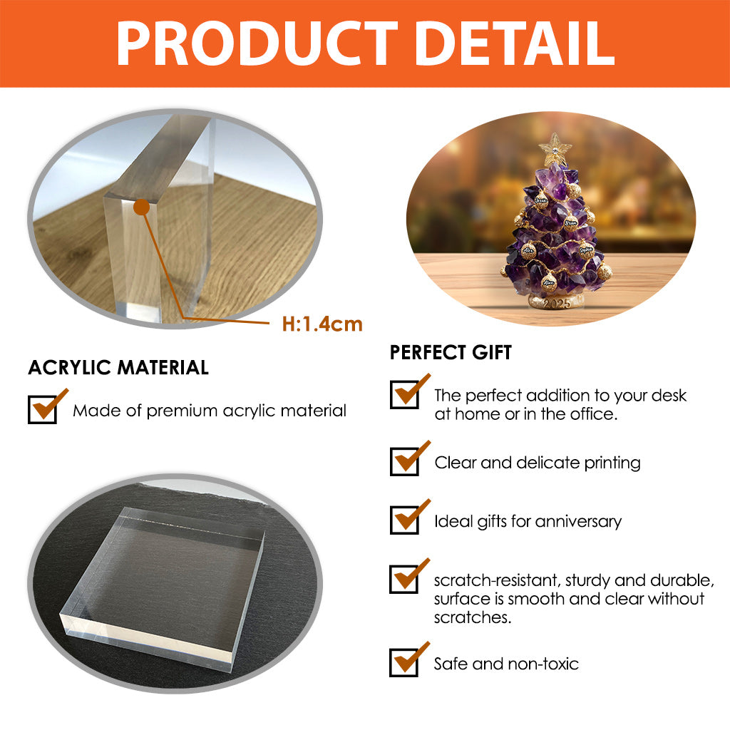 Our Family, Merry Christmas 2025 - Personalized Family Custom Shaped Acrylic Plaque