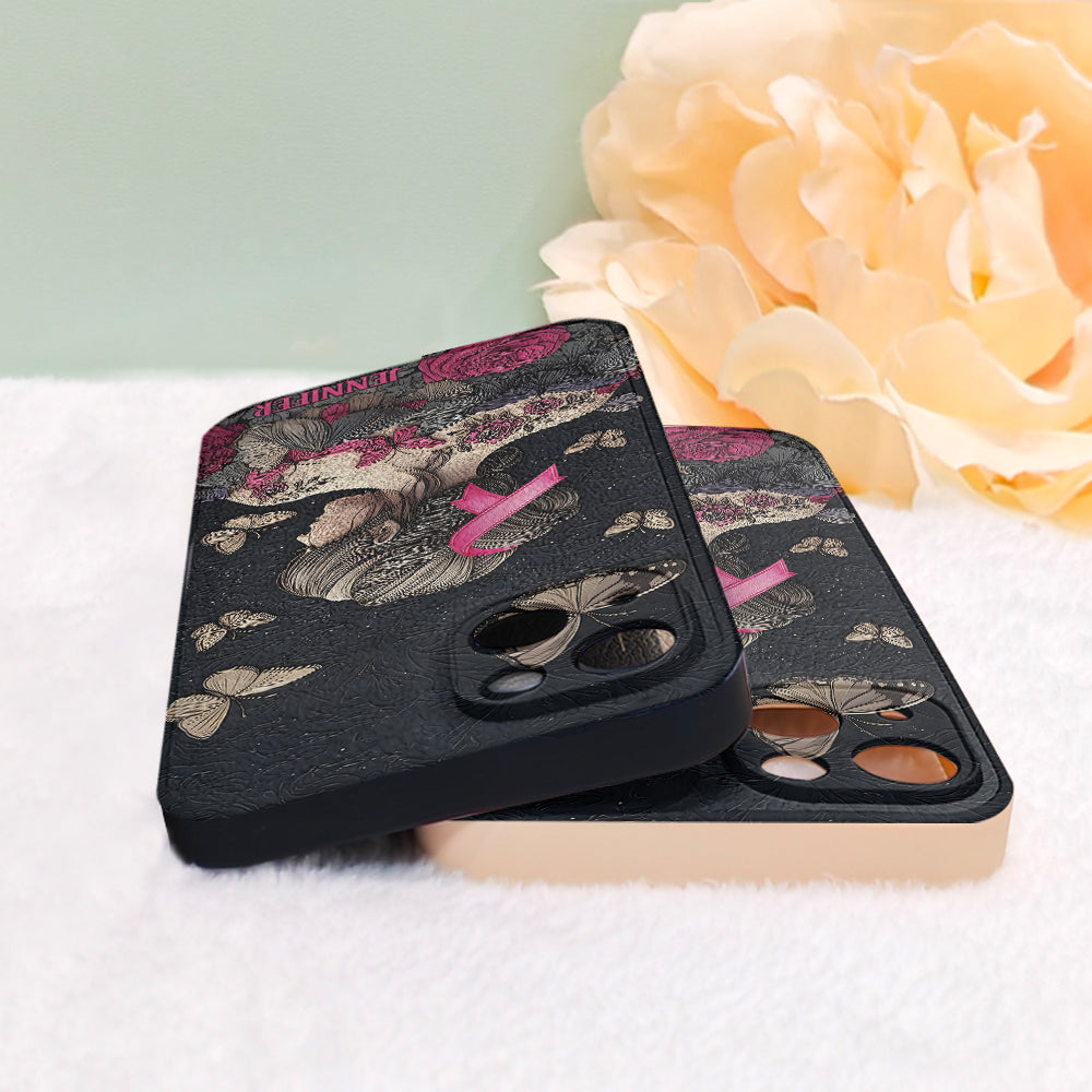 Breast Cancer Awareness - Personalized Breast Cancer Awareness Leather Phone Case