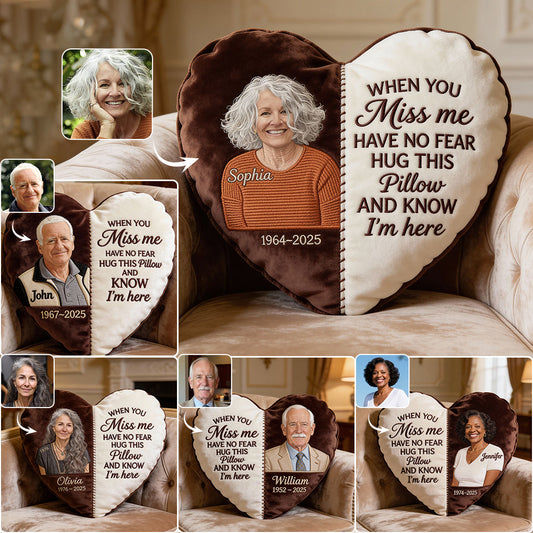 In Loving Memory - Personalized Memorial Faux Fur Shaped Pillow