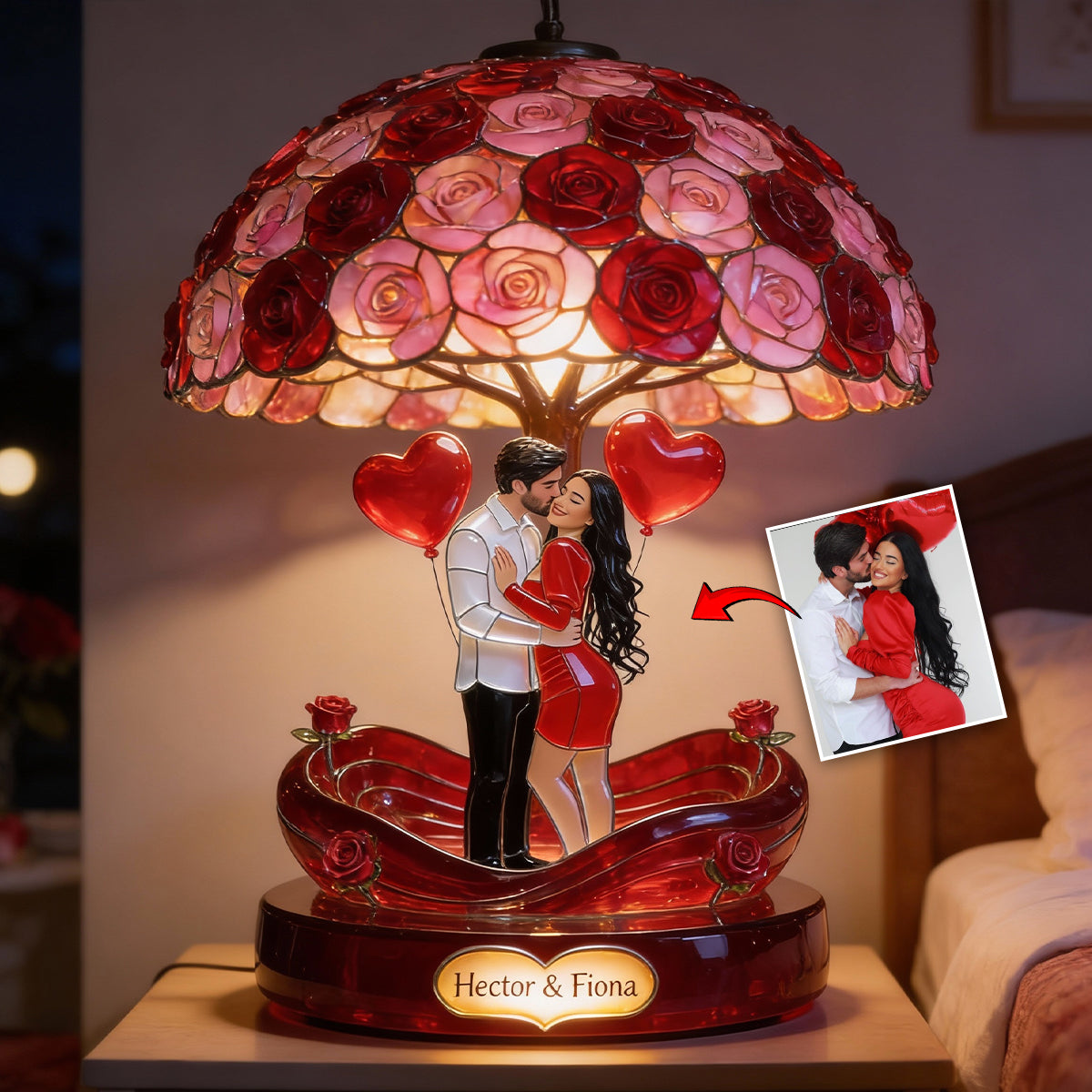 Custom Any Photo You & Me - Personalized Couple Acrylic LED Night Light