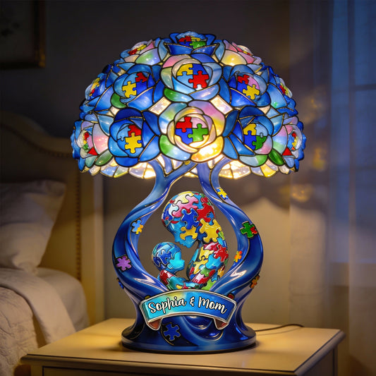 Strong Mama Best Gift For Mom - Personalized Autism Awareness Acrylic LED Night Light