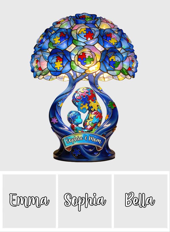 Strong Mama Best Gift For Mom - Personalized Autism Awareness Acrylic LED Night Light