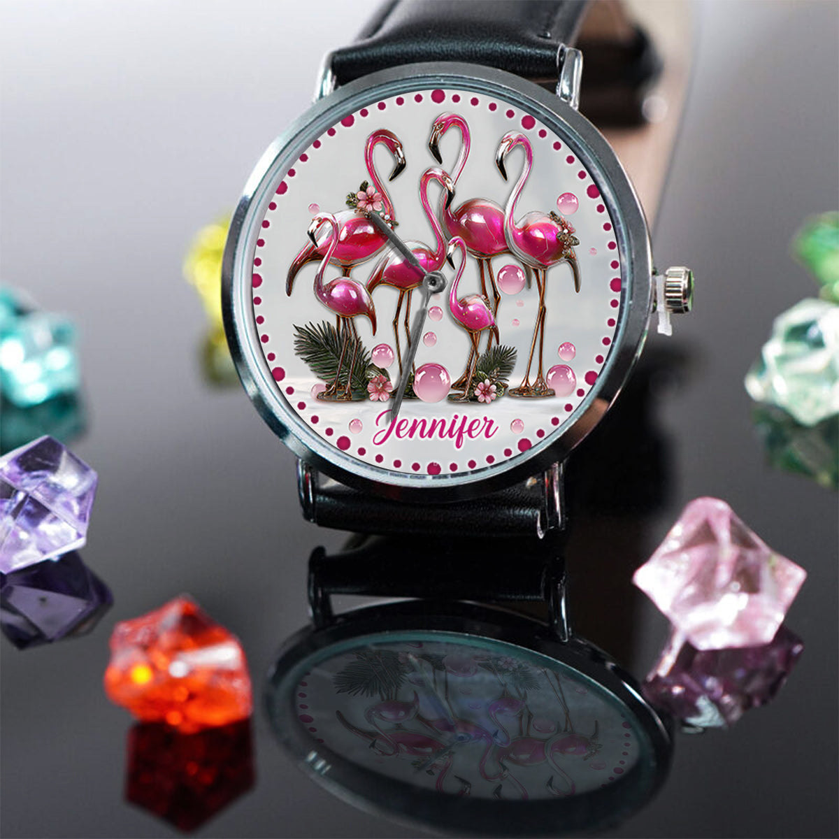 Elegant Flamingo - Personalized Flamingo Hand Watch