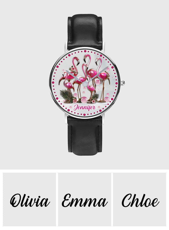 Elegant Flamingo - Personalized Flamingo Hand Watch