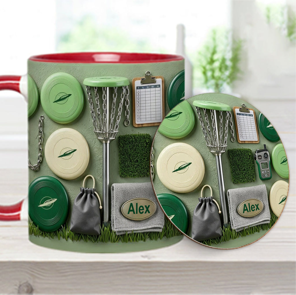 Love Disc Golf - Personalized Disc Golf Accent Mug & Coaster